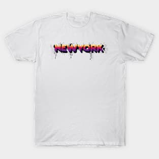 New York City Graffiti Style Typography Art Design T-Shirt